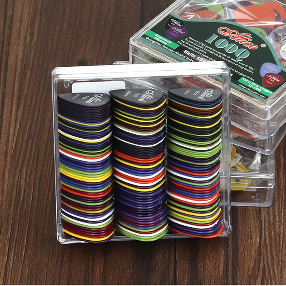 50 Pieces Guitar Picks 0.58/0.71/0.81/0.96/1.2/1.5mm 6 Thickness Plectrum ABS Premium for Acoustic Electric Guitar Bass Ukulele