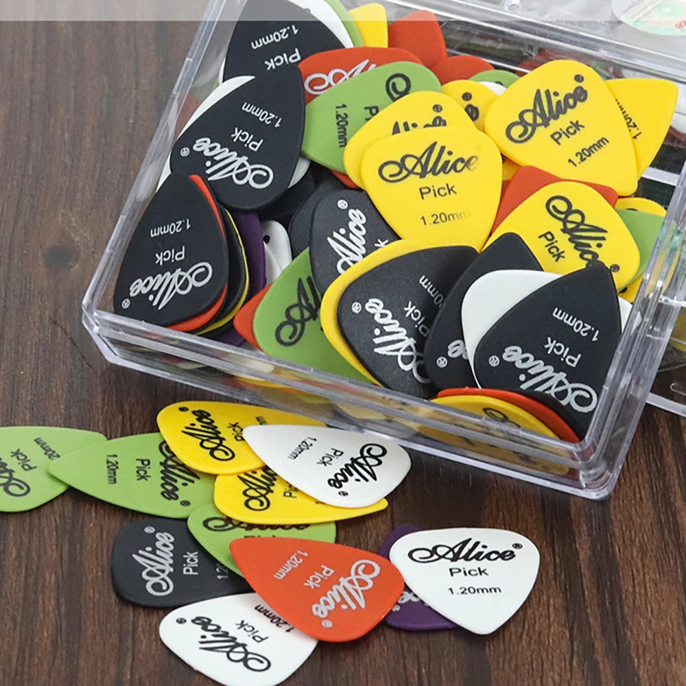 50 Pieces Guitar Picks 0.58/0.71/0.81/0.96/1.2/1.5mm 6 Thickness Plectrum ABS Premium for Acoustic Electric Guitar Bass Ukulele