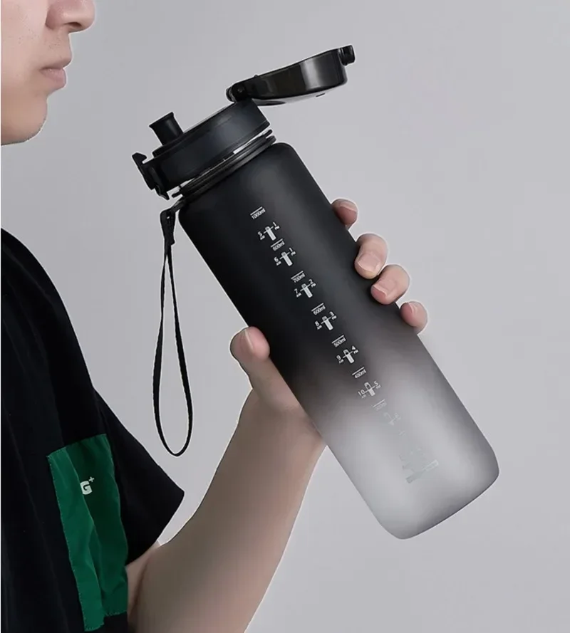 1 Liter Sports Water Bottle Large Capacity Men Women Summer Portable Plastic Bottle for Outdoor Travel Fitness Drinkware