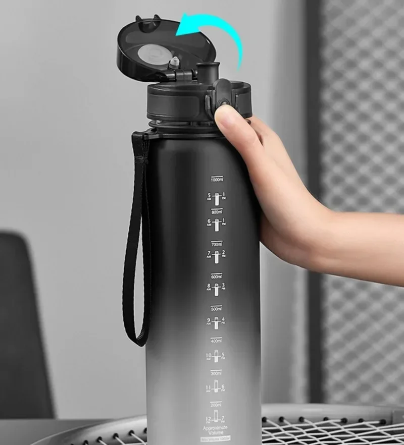 1 Liter Sports Water Bottle Large Capacity Men Women Summer Portable Plastic Bottle for Outdoor Travel Fitness Drinkware