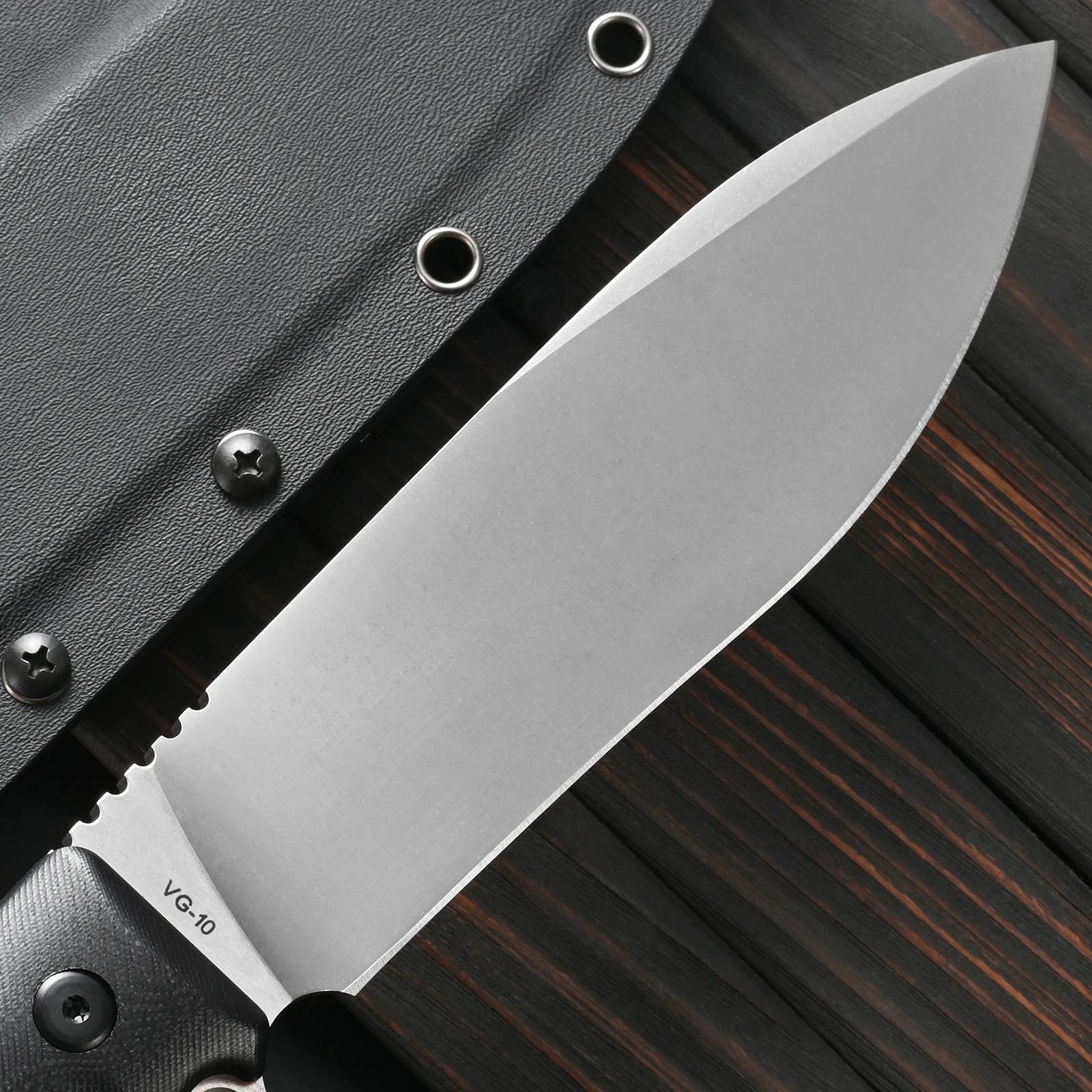 Sitivien ST43 Fixed Blade Knife ,VG10 Black Stonewashed Steel Blade G10 Handle Full Tang for Outdoor Camping Working Survival
