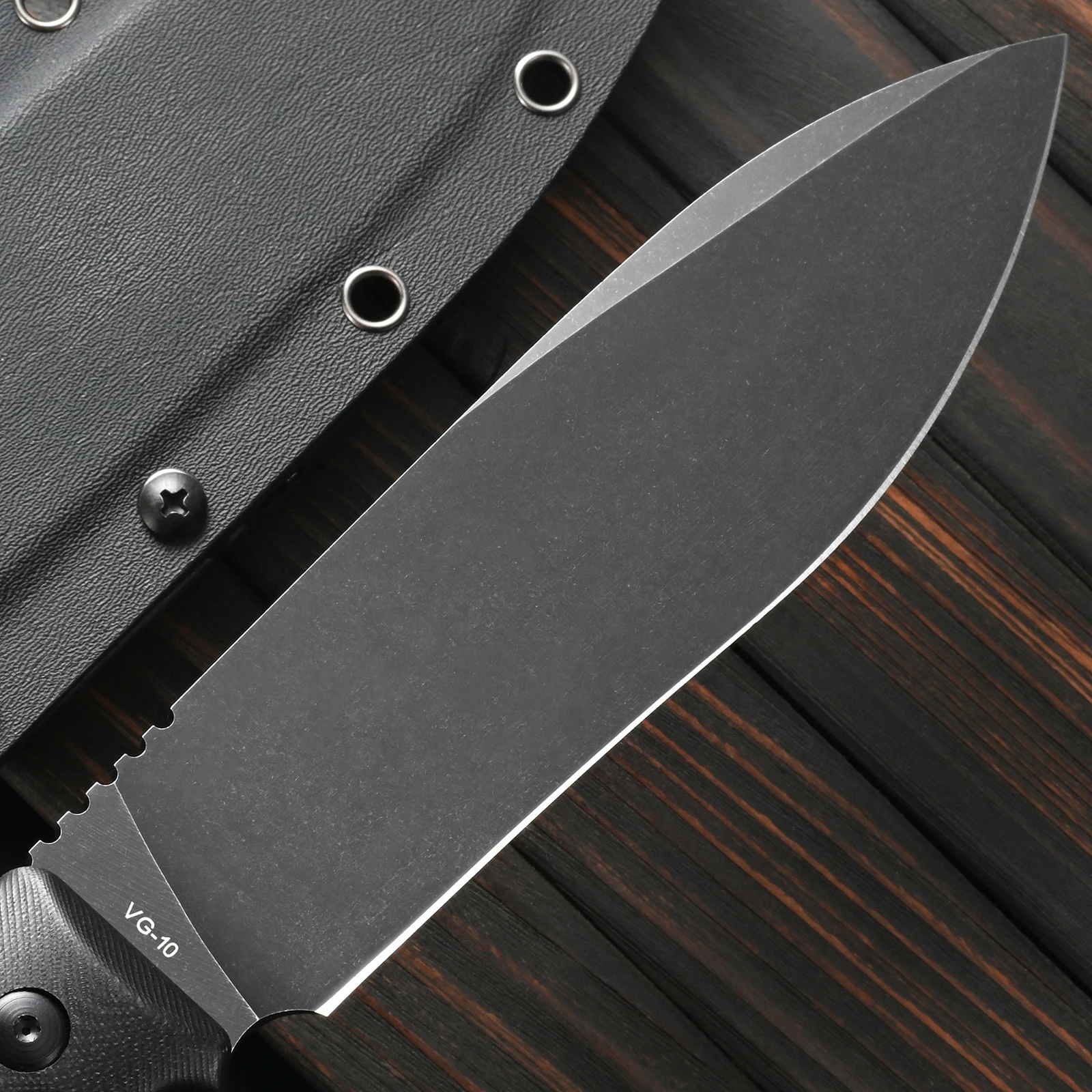 Sitivien ST43 Fixed Blade Knife ,VG10 Black Stonewashed Steel Blade G10 Handle Full Tang for Outdoor Camping Working Survival