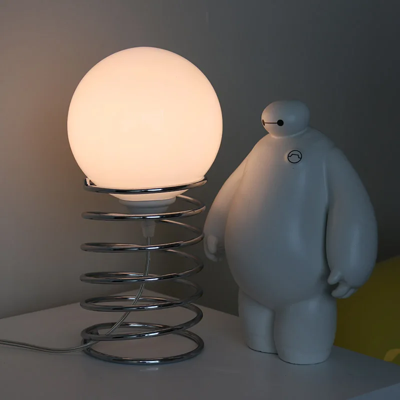 Bauhaus Spring Glass Table Lamp Vintage Nordic Modern Minimalist Homestay Living Room Bedroom Bedside Lamp