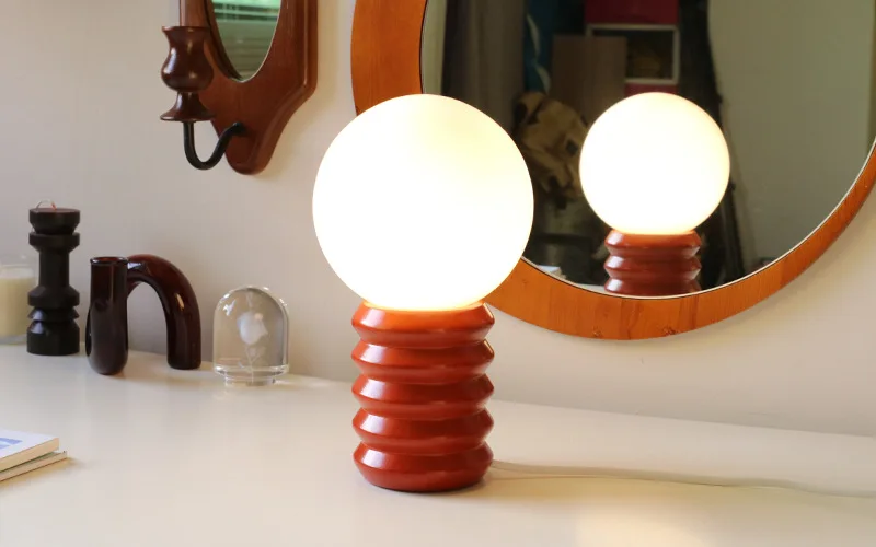 Bauhaus Spring Glass Table Lamp Vintage Nordic Modern Minimalist Homestay Living Room Bedroom Bedside Lamp