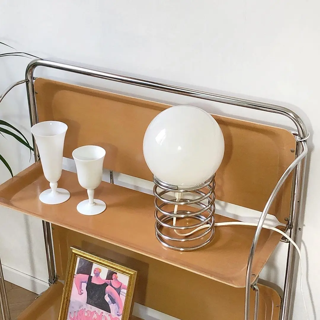 Bauhaus Spring Glass Table Lamp Vintage Nordic Modern Minimalist Homestay Living Room Bedroom Bedside Lamp