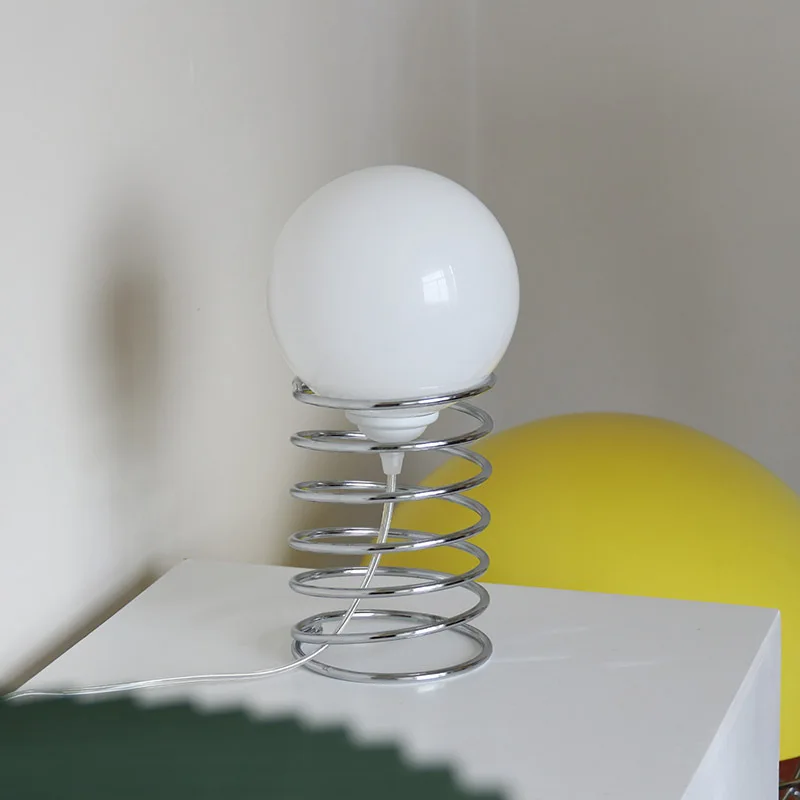 Bauhaus Spring Glass Table Lamp Vintage Nordic Modern Minimalist Homestay Living Room Bedroom Bedside Lamp