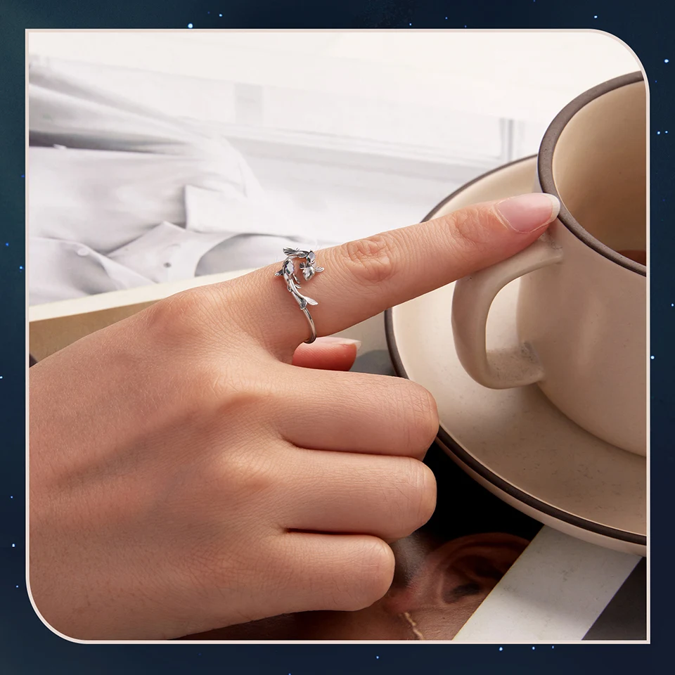 WOSTU 925 Sterling Silver Colorful 12 Zodiac Open Ring For Women , Rainbow Zircon Crystal Stackable Rings Girl Family Gift