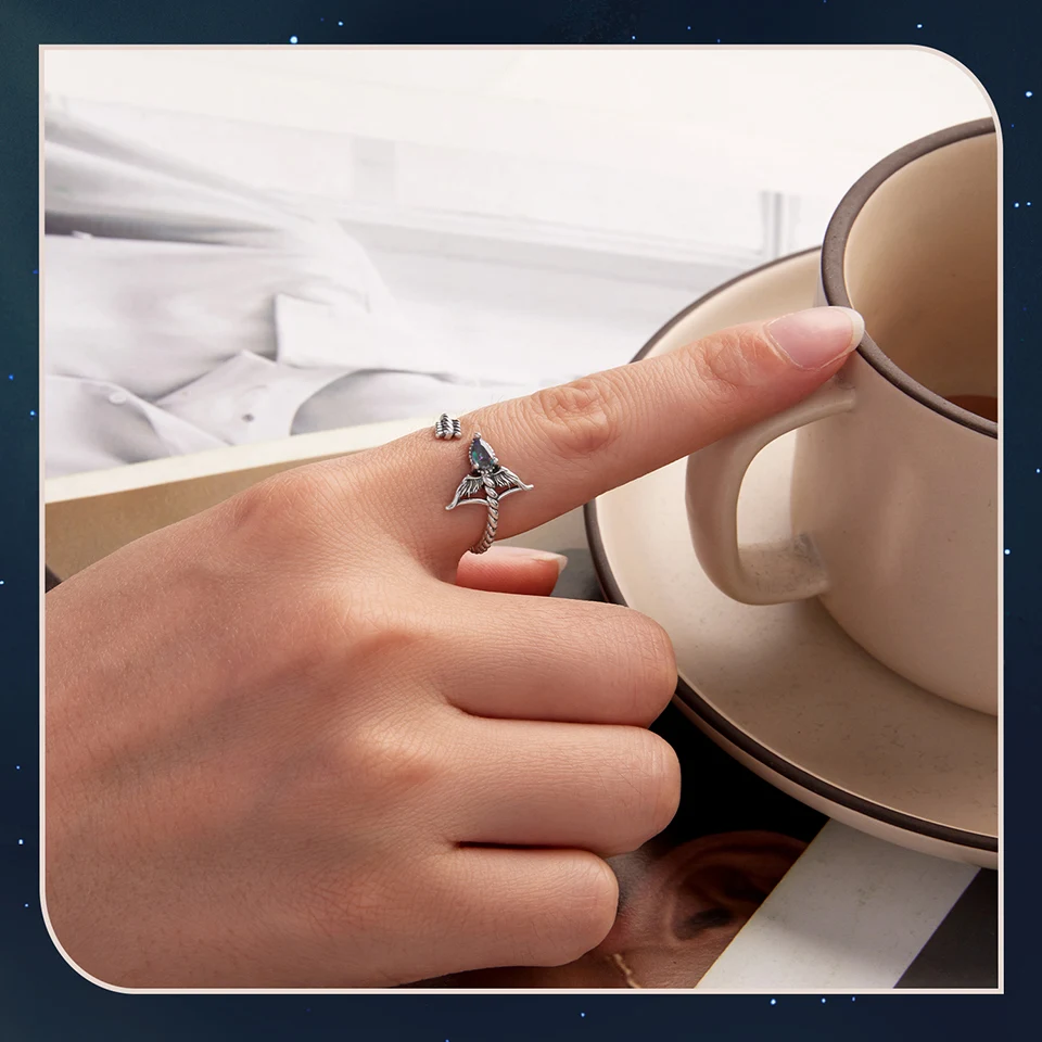 WOSTU 925 Sterling Silver Colorful 12 Zodiac Open Ring For Women , Rainbow Zircon Crystal Stackable Rings Girl Family Gift