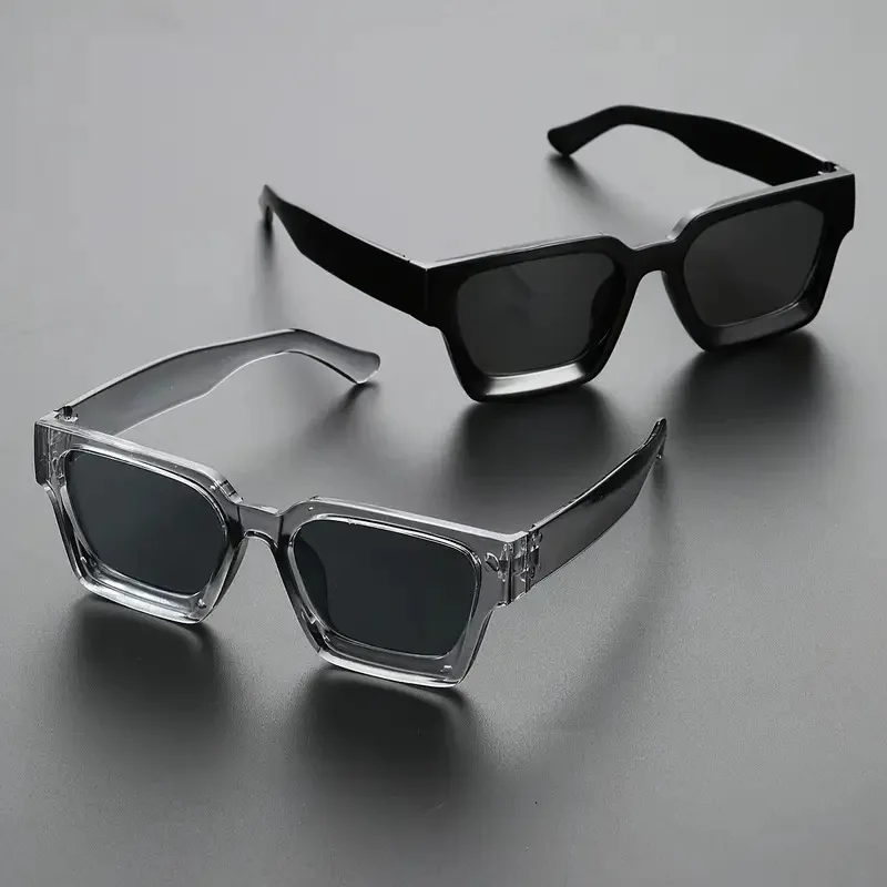 Unisex Plastic Fashion Square Frame Sunglasses For Street Photography And Beach Trips Driving Accessories
