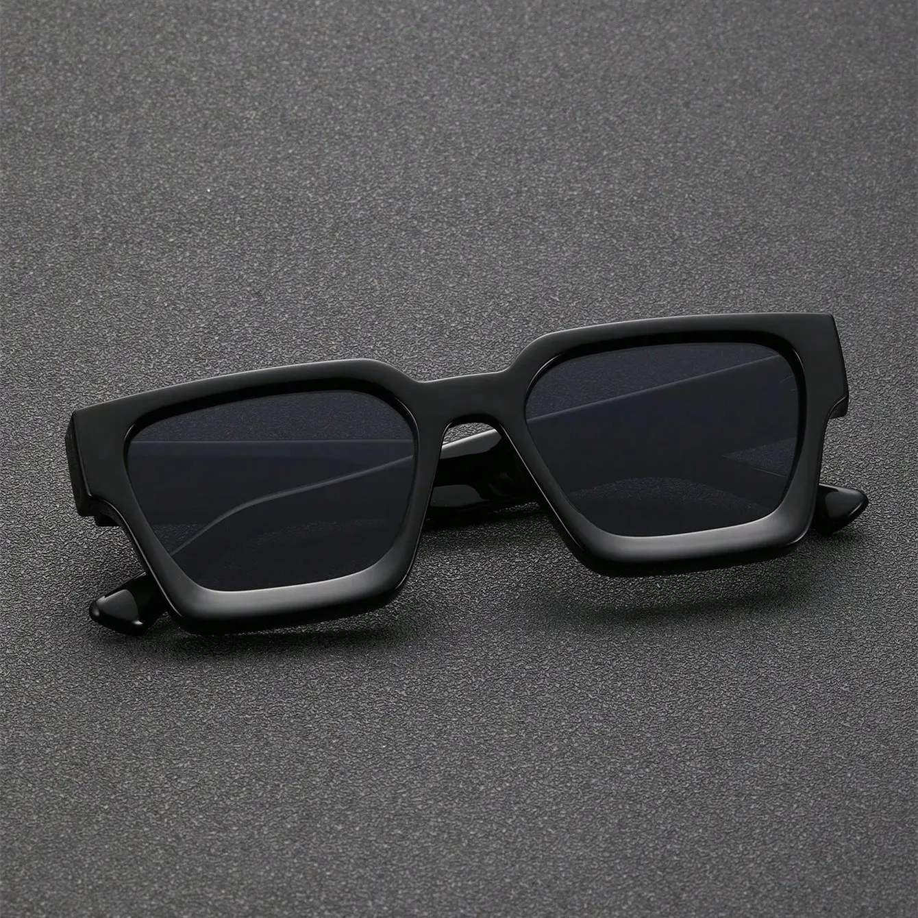 Unisex Plastic Fashion Square Frame Sunglasses For Street Photography And Beach Trips Driving Accessories