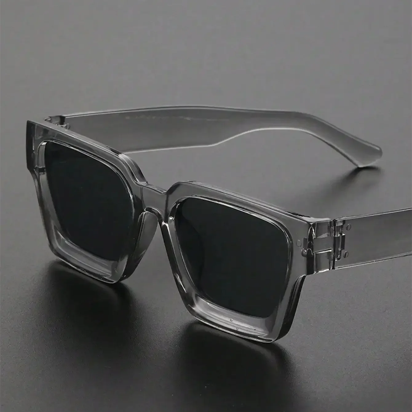 Unisex Plastic Fashion Square Frame Sunglasses For Street Photography And Beach Trips Driving Accessories