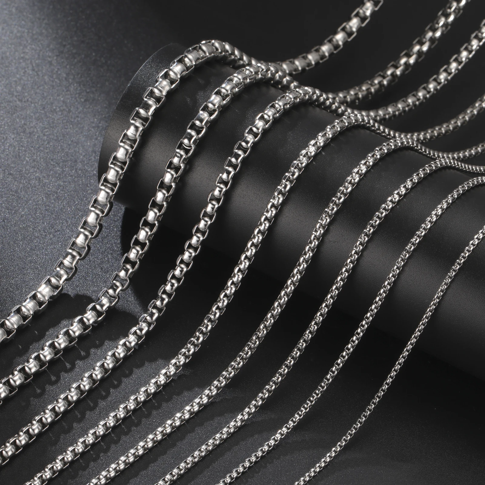 My Shape 3mm-10mm Cuban Chain Stainless Steel Necklaces for Men Male Chains Figaro Box Chain Choker Punk Jewelry 45cm 50cm 60cm