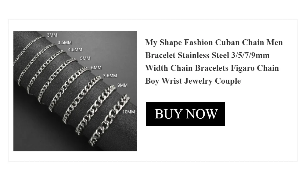 My Shape 3mm-10mm Cuban Chain Stainless Steel Necklaces for Men Male Chains Figaro Box Chain Choker Punk Jewelry 45cm 50cm 60cm