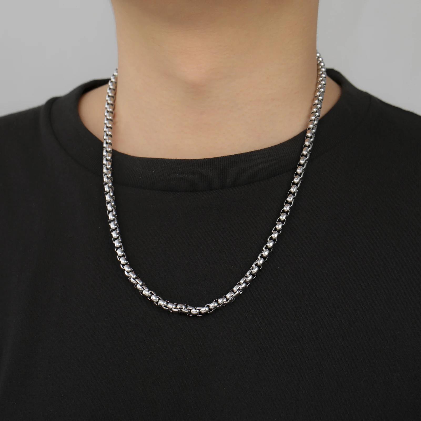 My Shape 3mm-10mm Cuban Chain Stainless Steel Necklaces for Men Male Chains Figaro Box Chain Choker Punk Jewelry 45cm 50cm 60cm