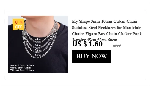My Shape 3mm-10mm Cuban Chain Stainless Steel Necklaces for Men Male Chains Figaro Box Chain Choker Punk Jewelry 45cm 50cm 60cm