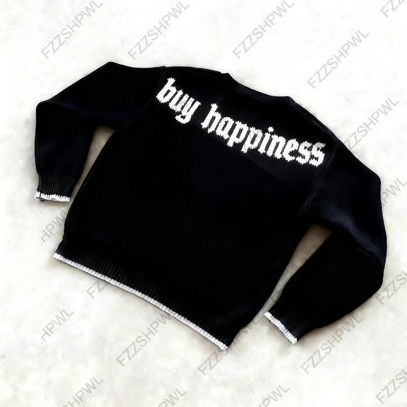 Punk High street Y2k Knitted sweater Subculture Hip Hop Aesthetics Graphic Print Unique Pullover Rock Goth Oversized Knitt Top