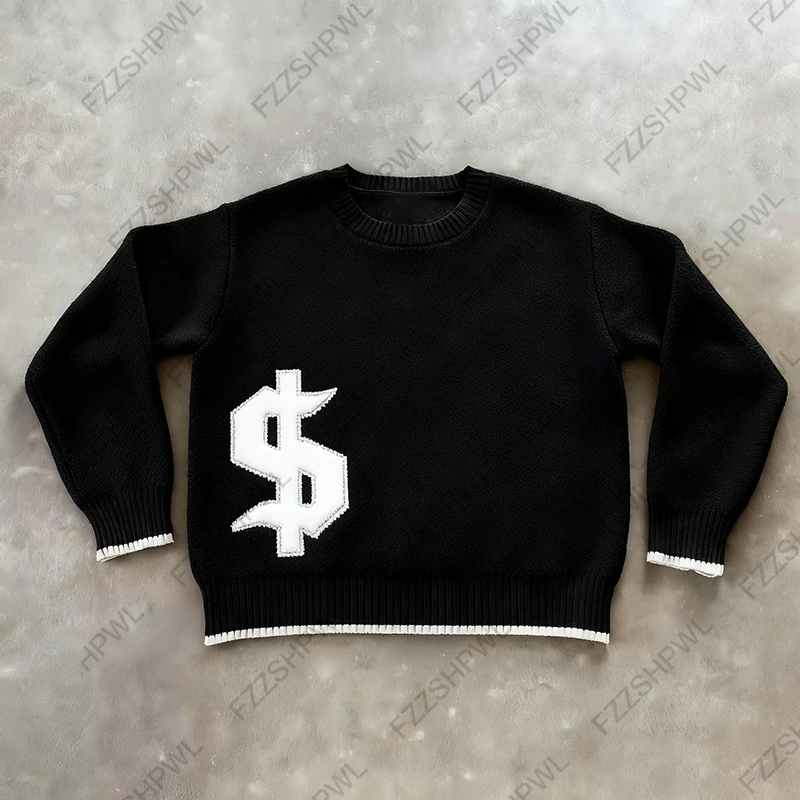 Punk High street Y2k Knitted sweater Subculture Hip Hop Aesthetics Graphic Print Unique Pullover Rock Goth Oversized Knitt Top