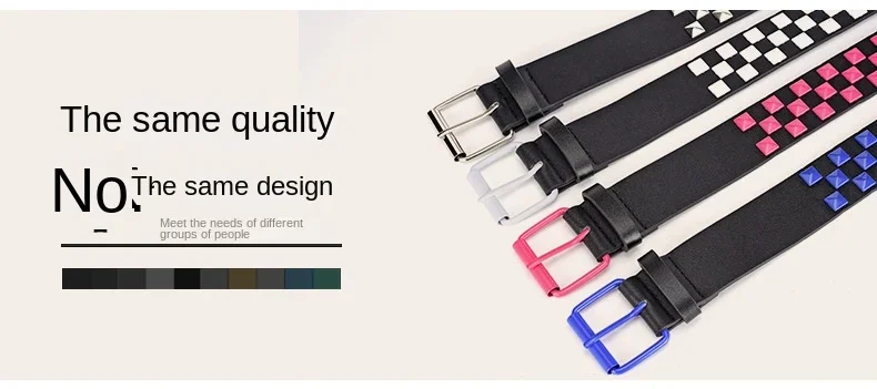 Width 3.8cm Hip-hop Punk Women's Belt Fashion Trend All-match Jeans Accessories Girdle Music Festival Y2k Girl Pu Waistband