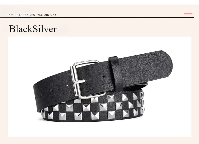Width 3.8cm Hip-hop Punk Women's Belt Fashion Trend All-match Jeans Accessories Girdle Music Festival Y2k Girl Pu Waistband