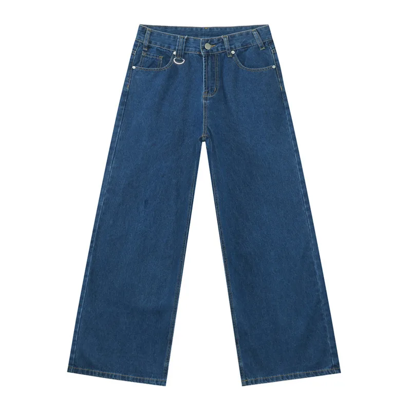 IEFB Vintage Camouflage Men's Jeans Fashion Washed Casual Wide Leg Denim Pants Autumn Winter Loose Male Trousers Old Blue 9C354