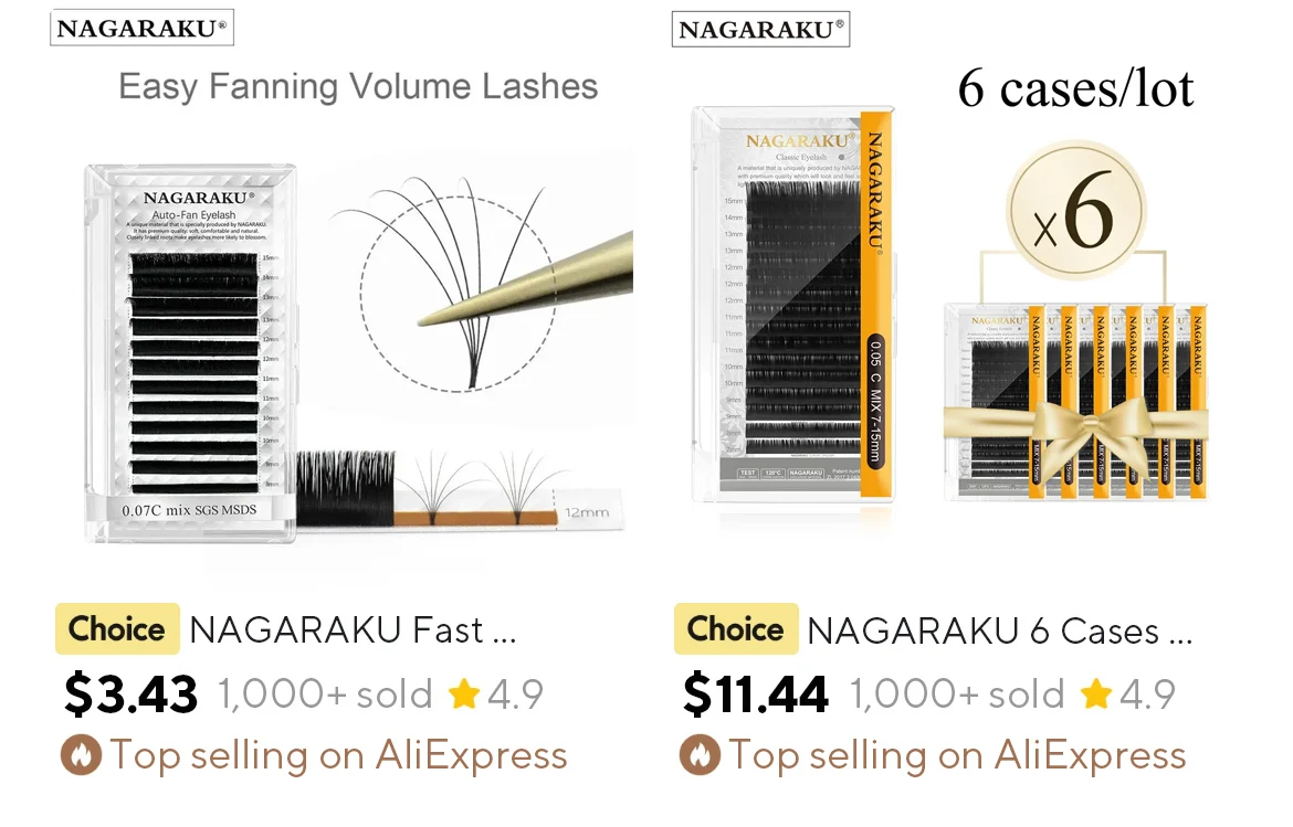 NAGARAKU Automatic Flowering W Shape Bloom 3D 4D 5D 6D 7D 8D Premade Fans Speed Eyelash Extensions Natural Soft Light Full Dense