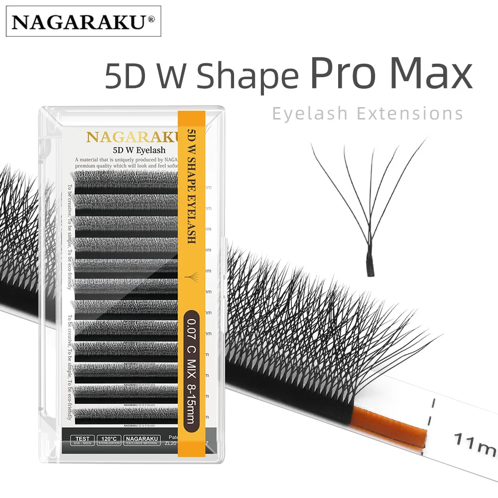NAGARAKU Automatic Flowering W Shape Bloom 3D 4D 5D 6D 7D 8D Premade Fans Speed Eyelash Extensions Natural Soft Light Full Dense