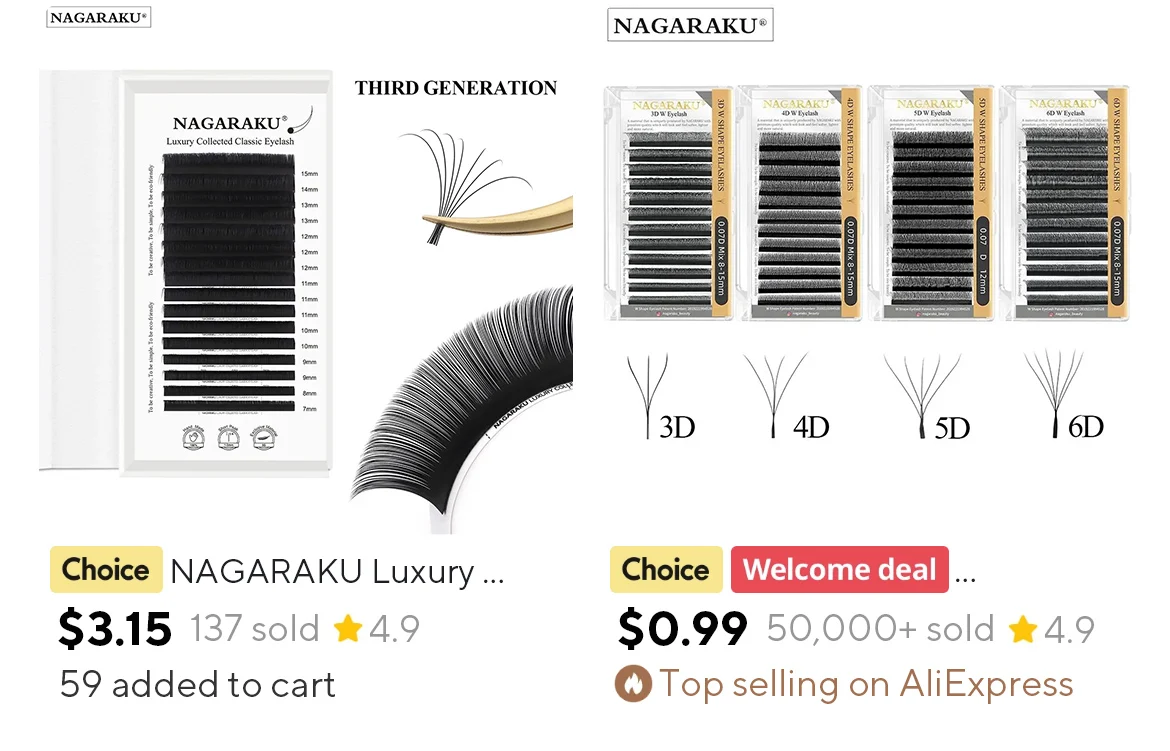 NAGARAKU Automatic Flowering W Shape Bloom 3D 4D 5D 6D 7D 8D Premade Fans Speed Eyelash Extensions Natural Soft Light Full Dense