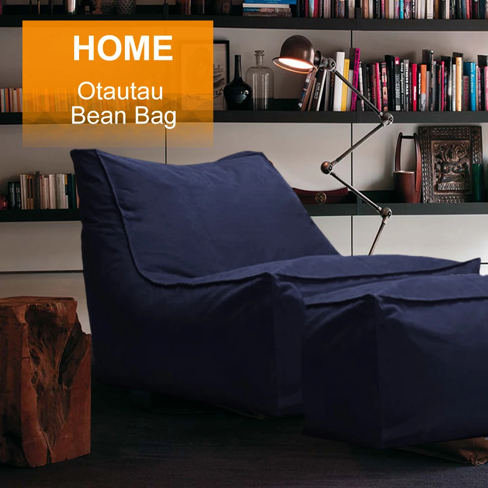 OTAUTAU Outdoor Waterproof Oxford Chaise Lounge Pouf Cover No Filler Garden Beach Camp Beanbag Sofa Bed Puff Salon Ottoman SF062