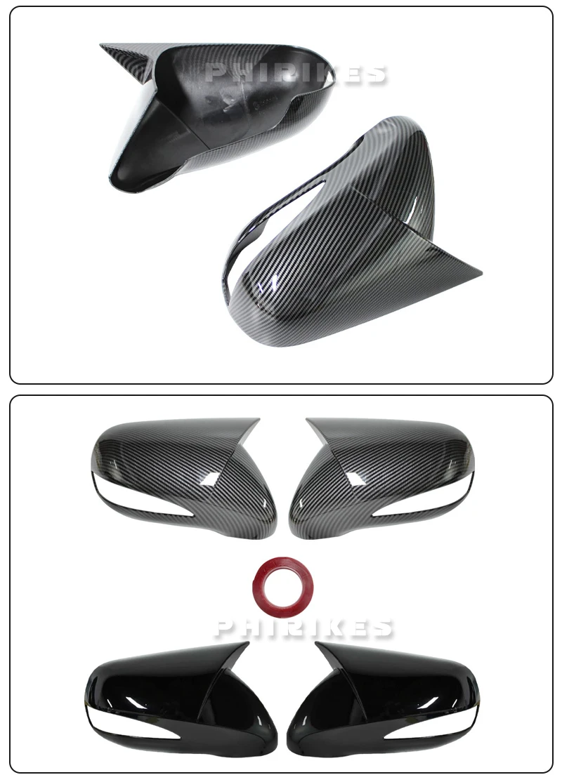 For LHD Lexus IS350 IS250 ES350 2008-2012 Car Rearview Side Mirror Cover Wing Cap Sticker Exterior Door Case Trim Carbon