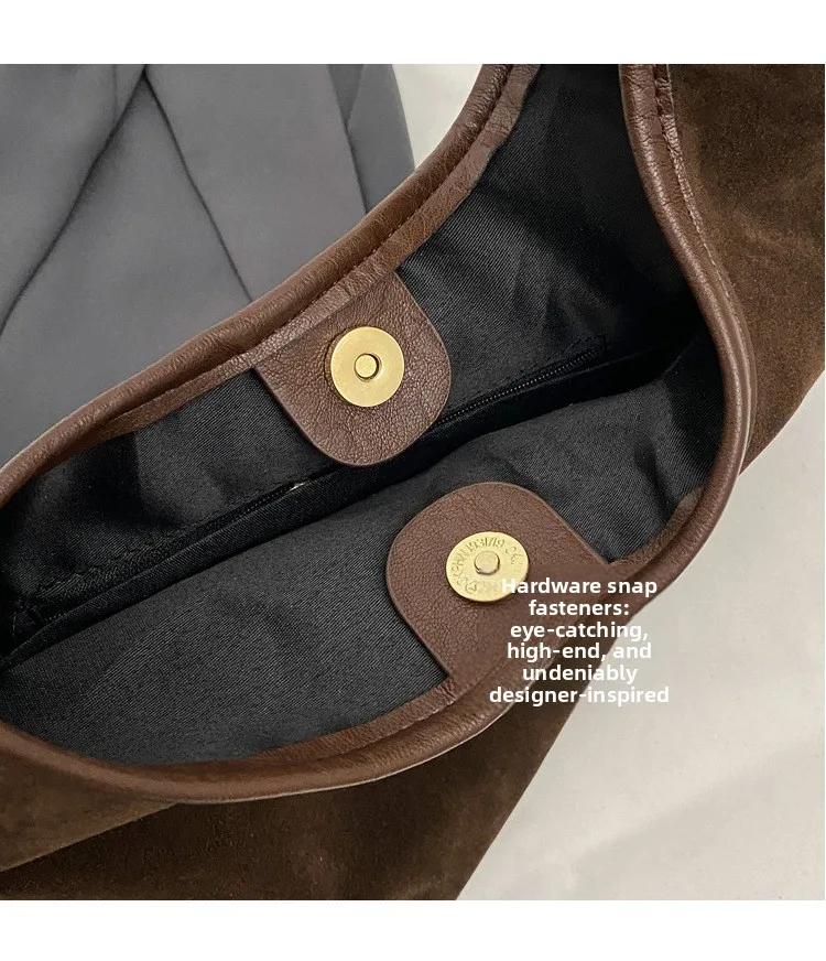Women Suede Shoulder Bag with Zipper Hobo Bags Large Capacity Handbag Slouchy Bag Commuter Travel Bag Purses and Handbags