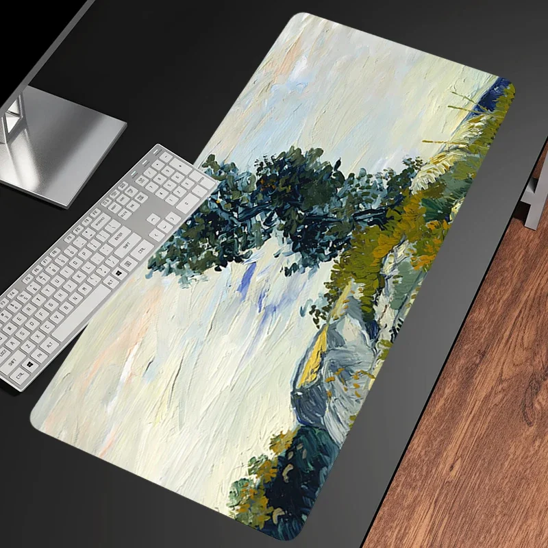 Van Gogh Oil Painting The Starry Night Mouse Pad Gaming Laptops Keyboard Mat Deskmat Pc Accessories Desk Protector HD carpet xxl