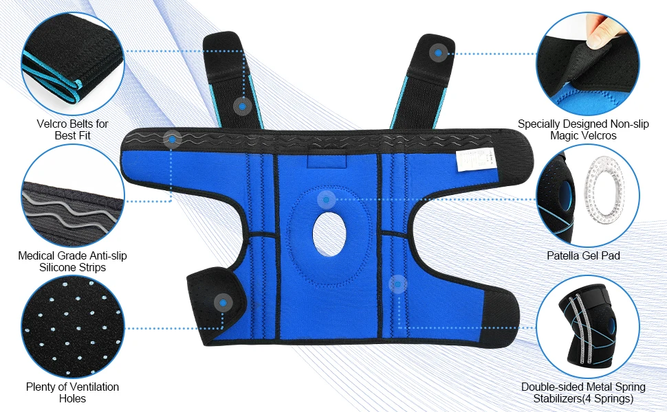 NEENCA Knee Braces for Pain Men & Women with Patella Gel Pad Side Stabilizers, Arthritis, Meniscus Tear, ACL, Relief, Running