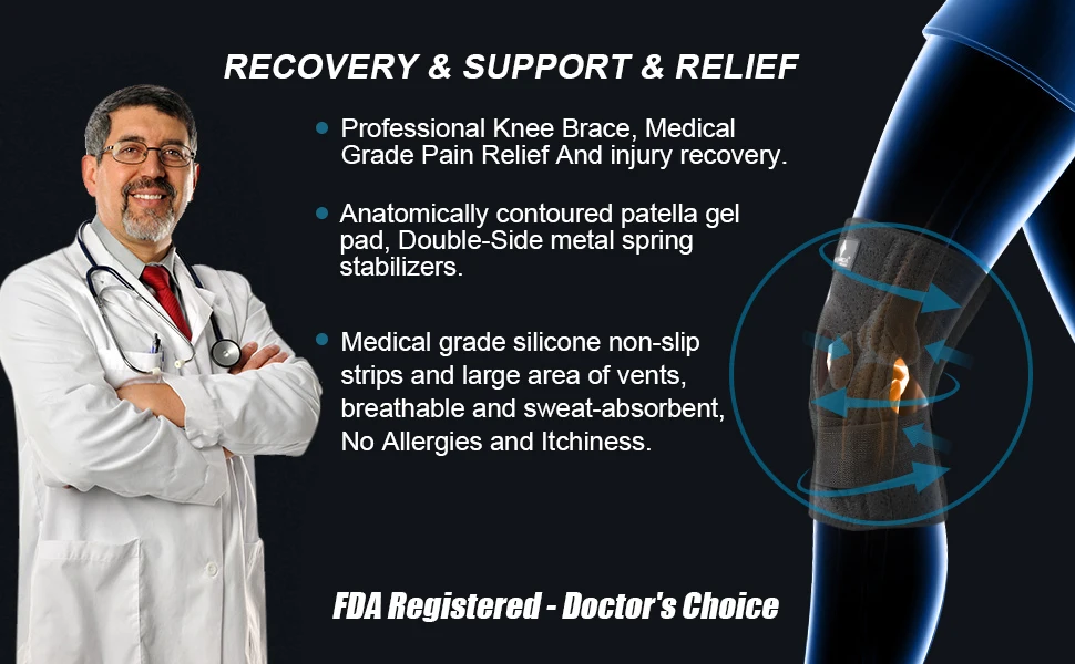 NEENCA Knee Braces for Pain Men & Women with Patella Gel Pad Side Stabilizers, Arthritis, Meniscus Tear, ACL, Relief, Running