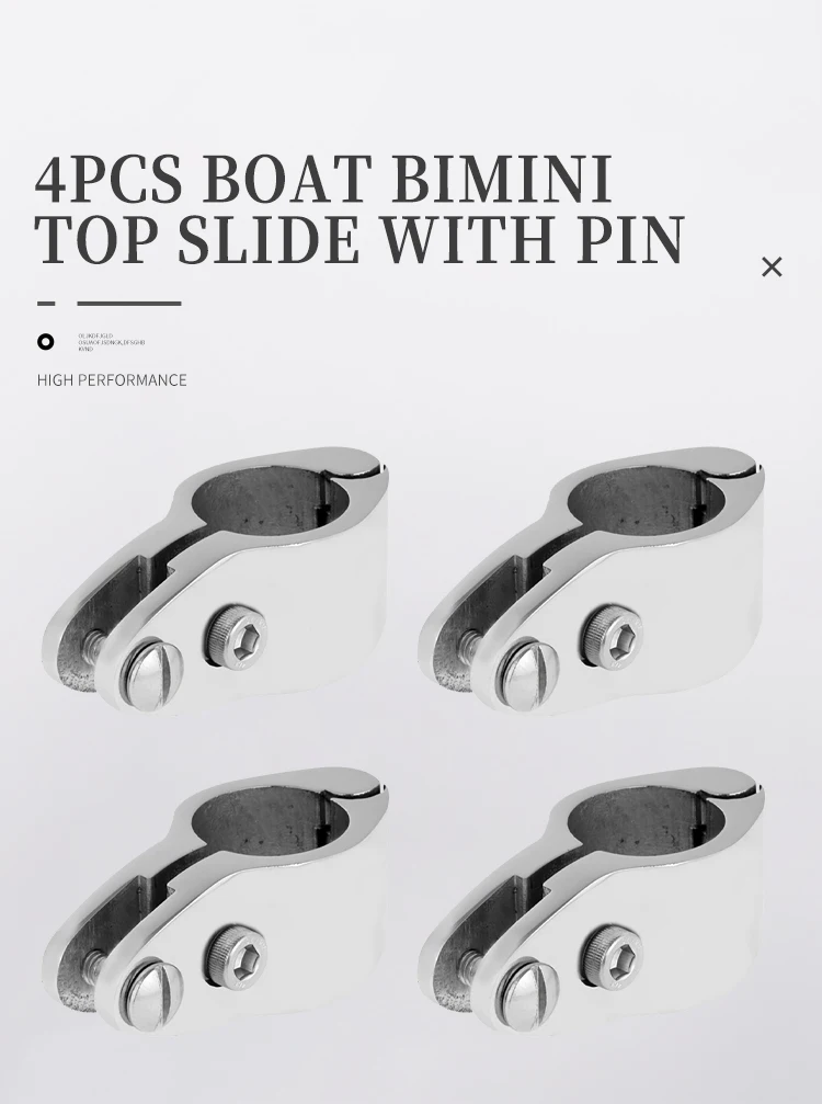 4PCS 316 Stainless Steel Boat Jaw Slide Bimini Top Fitting 22mm 25mm 30mm 32mm Marine Hardware Accessories
