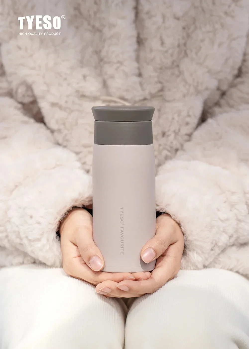 350/500ML Tyeso Stainless Steel Insulated Water Bottle Simple Round Shoulder Travel Mug Portable Frosted Ins Style Design