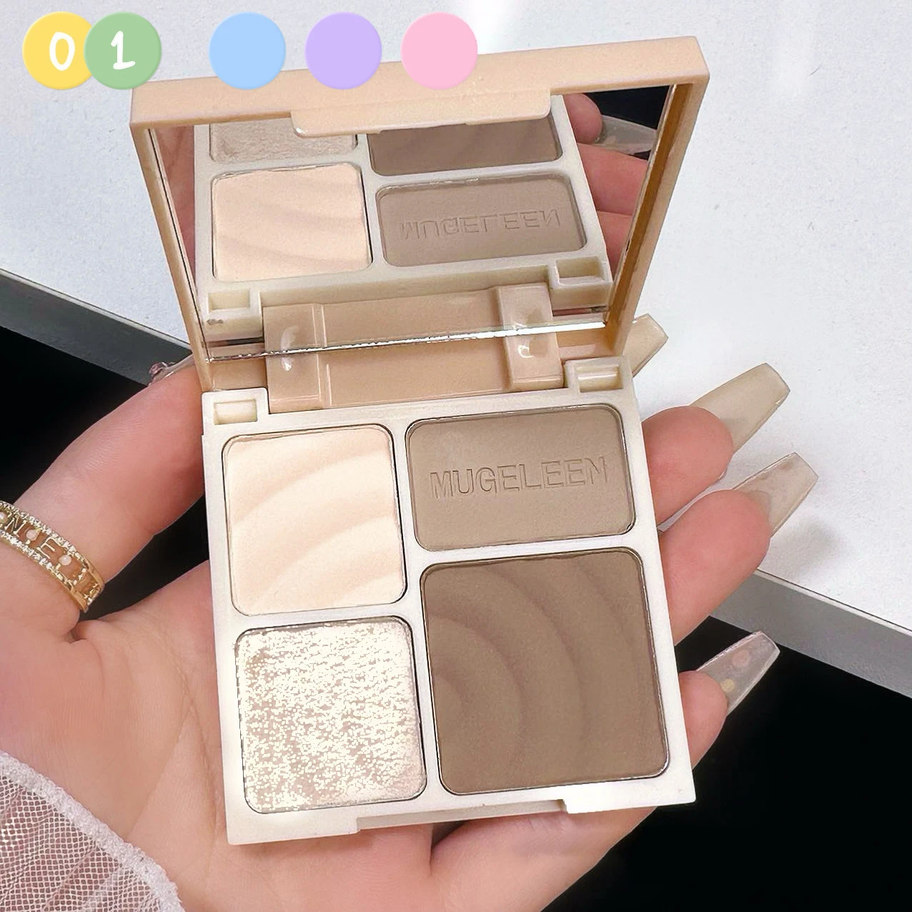 4 Colors Highlighter Contour 3D Facial Bronzer Cosmetic Brightening Beige Matte Highlights Palette Nose Shadow Powder Makeup