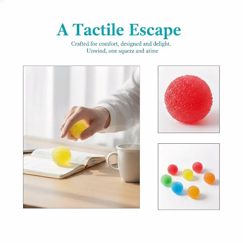 Sensory Slushie Squeeze Ball 1PC Reusable Crunchy Crackling Toy for Stress Relief Calm Fidget Play at Work Home