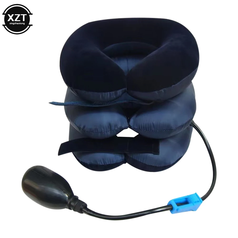 Neck Massager 3 Layer Inflatable Air Cervical Neck Traction Support PainStress Relief Neck Collar Pillow Neck Stretching Brace