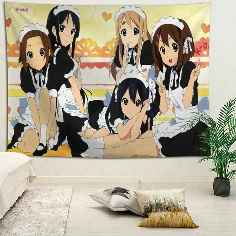 Kawaii Cute Anime Girl Group Tapestry Wall Decoration for Otaku Bedrooms And Dormitory Room Decor
