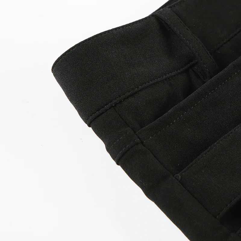 Goth Dark Punk Style Metal Buckle Ultrashort Pants Mall Goth Low Waist Skinny Shorts Cyber Y2K Streetwear Women Alt Hot Pants