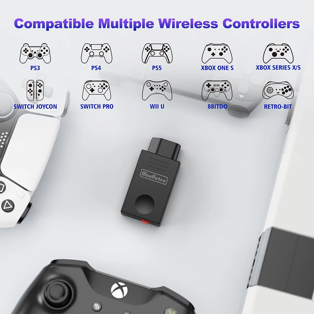 RetroScaler Blueretro Wireless Controller Adapter for NES Game Console to PS3 PS4 8Bitdo Ipega9076 Switch Joycon Controllers