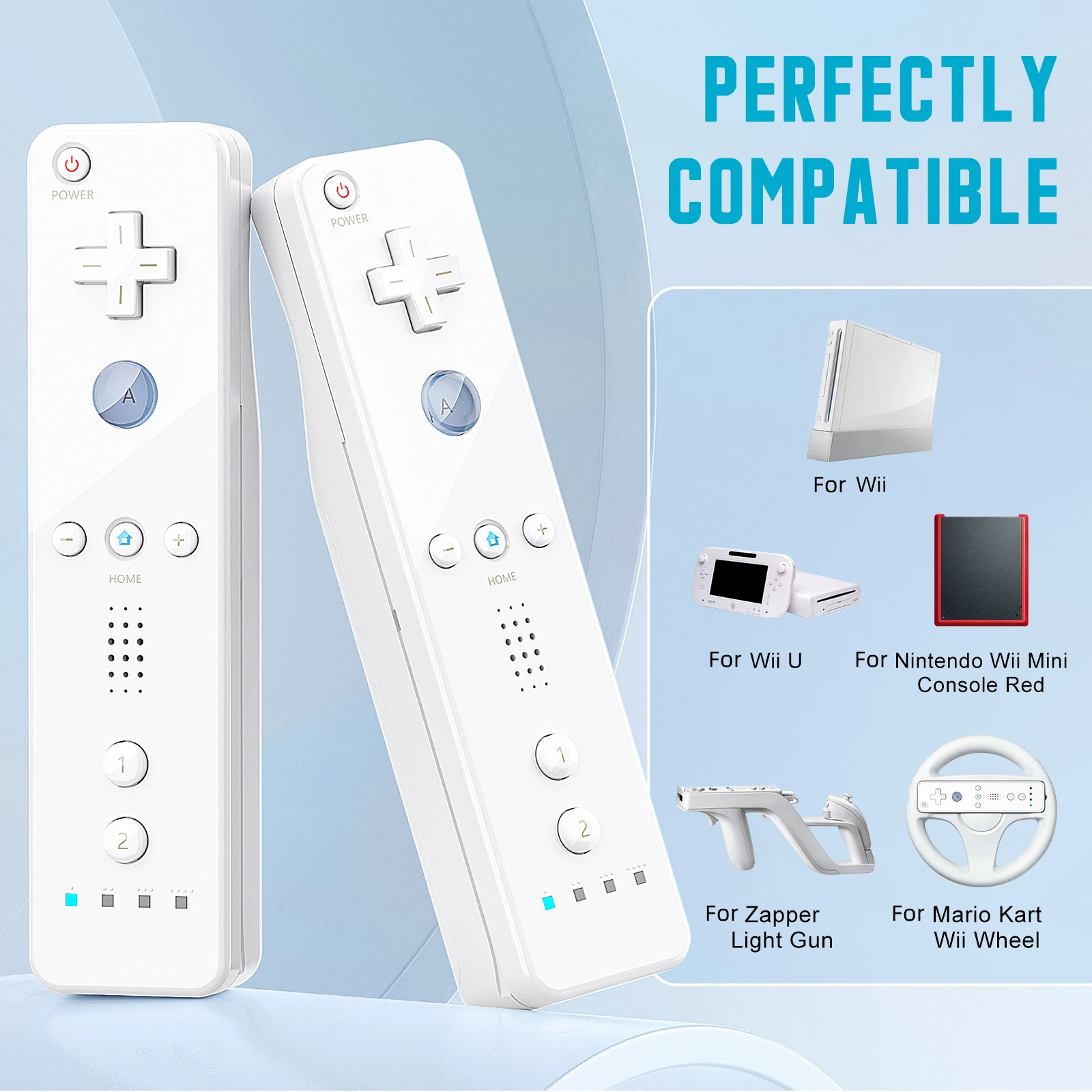 2in1 Controller For Nintendo WII/WII U Gaming Left Right Joystick Wireless Gamepads Optional Motionplus Func Game Remote Control