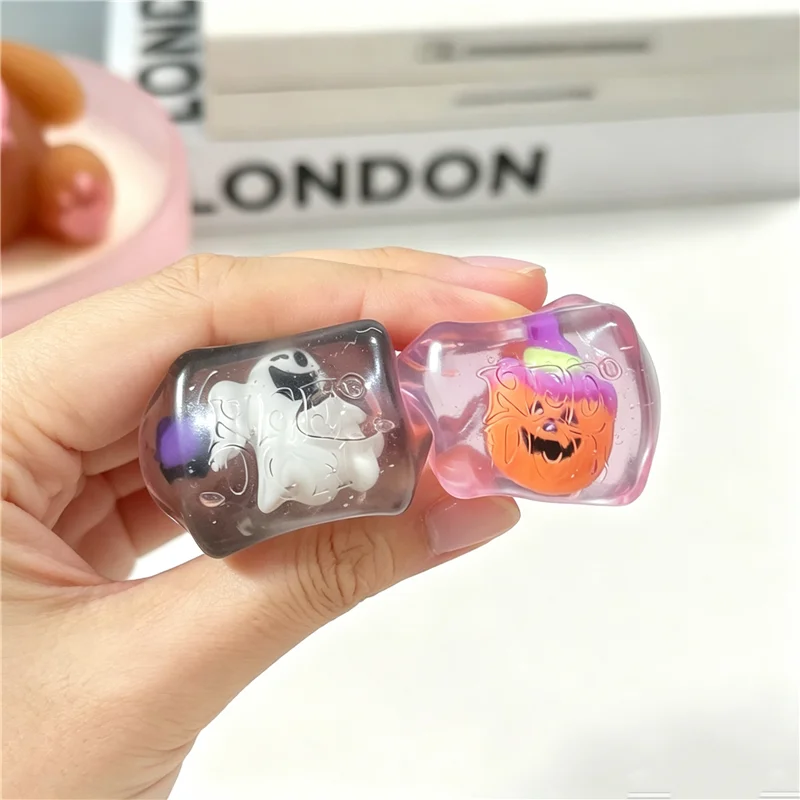 Schylling Needoh Halloween Teenie Mini Ice Cube 4Pack Fidger Sensory Toy Maltose Slow Rebound Anxiety Relief Squeeze Stress Ball