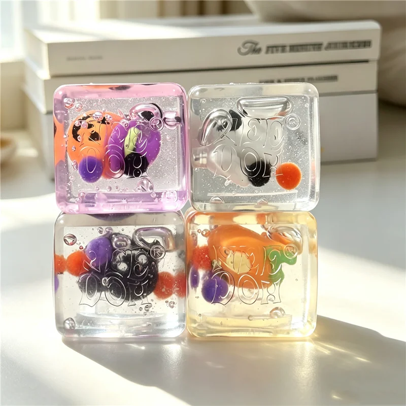 Schylling Needoh Halloween Teenie Mini Ice Cube 4Pack Fidger Sensory Toy Maltose Slow Rebound Anxiety Relief Squeeze Stress Ball