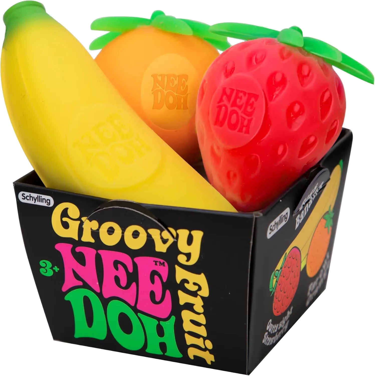 New Fruit NeeDoh Squishy Toy Simulated Strawberry Bananab Orange Fidget Sensory Toy Stress Relief Anti-Anxiety TPR Toy