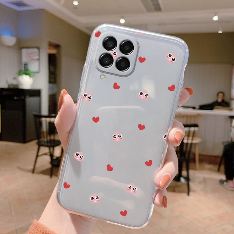 For Samsung Galaxy M33 5G Case Cover Cute Butterfly Flowers Protective Phone Case For Samsung M14 M15 M54 M55 M34 Transparent