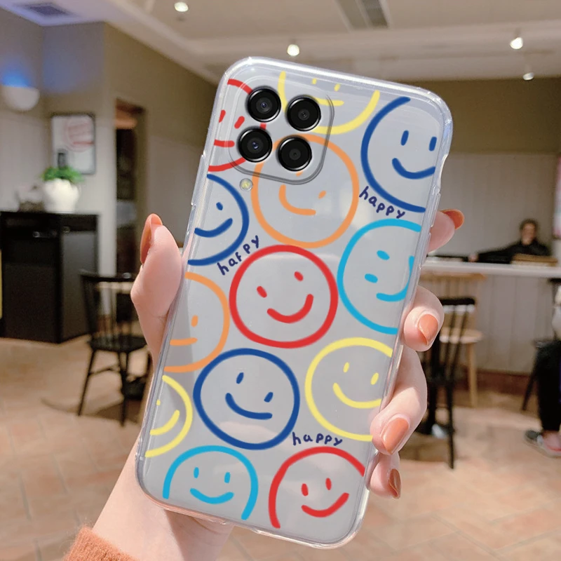 For Samsung Galaxy M33 5G Case Cover Cute Butterfly Flowers Protective Phone Case For Samsung M14 M15 M54 M55 M34 Transparent