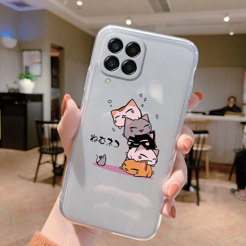 For Samsung Galaxy M33 5G Case Cover Cute Butterfly Flowers Protective Phone Case For Samsung M14 M15 M54 M55 M34 Transparent
