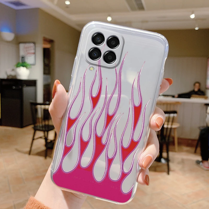 For Samsung Galaxy M33 5G Case Cover Cute Butterfly Flowers Protective Phone Case For Samsung M14 M15 M54 M55 M34 Transparent