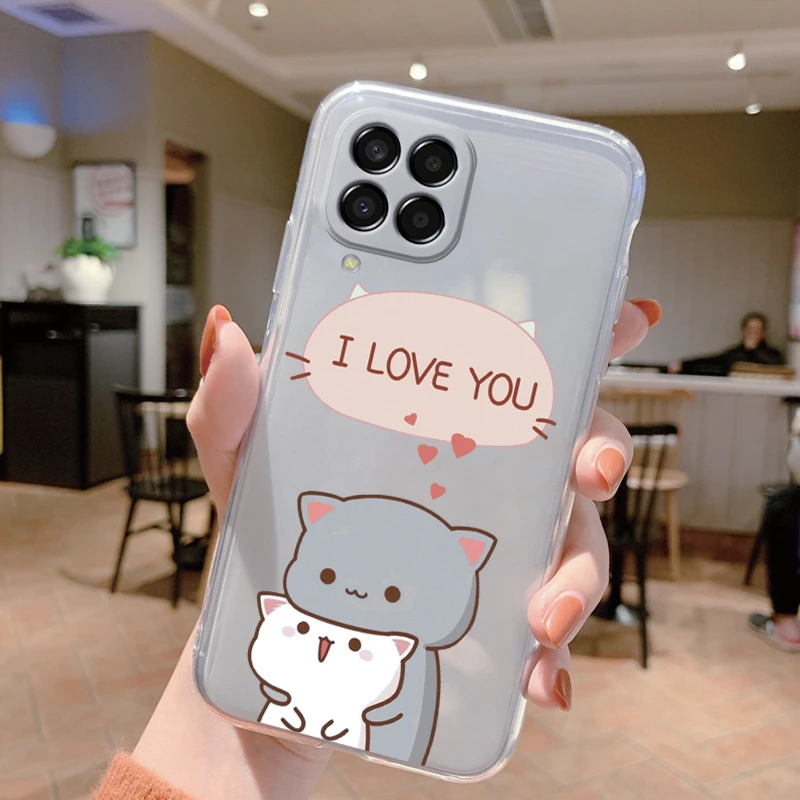 For Samsung Galaxy M33 5G Case Cover Cute Butterfly Flowers Protective Phone Case For Samsung M14 M15 M54 M55 M34 Transparent